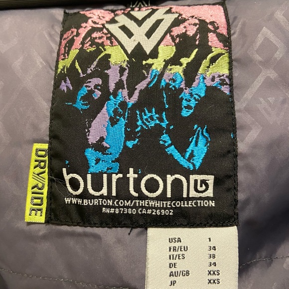 Burton the white collection snowboard jacket - Picture 3 of 3